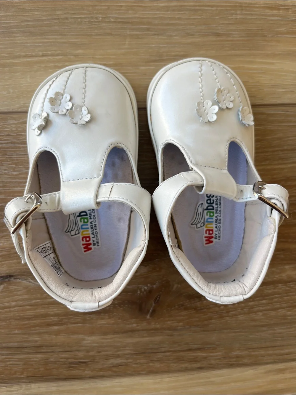 Baby Pearl Floral T-Strap Dress Shoes